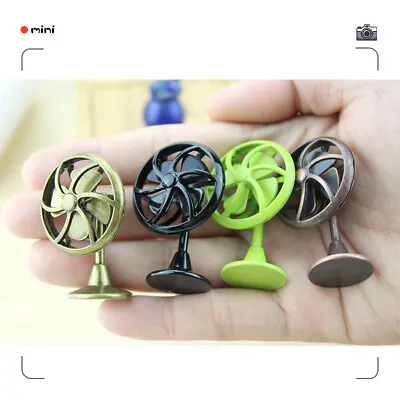 Buy 1:12 Scale Dolls House Miniatures Green Metal Fan Summer Furniture Accessory • 5.99£