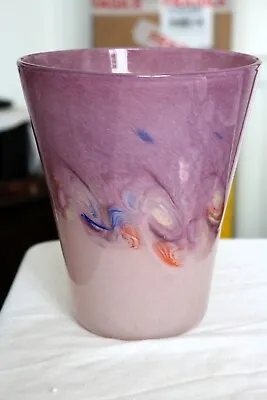 Buy Monart Vasart Strathearn Perthshire Lilac Pink Glass Vase Leaping Salmon 19cm • 74.99£