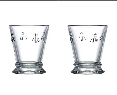 Buy La Rochere Set Of 2 Bee Tumblers, 26cl Drinks Water Glasses Decorated Glassware • 14.99£