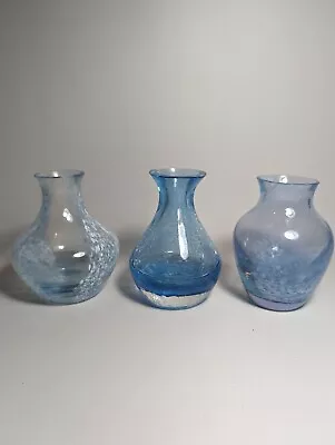 Buy Caithness Trio Of Blue Vases. Vintage. Three Small. Collection Of Bud Vases VGC • 19.99£