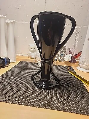 Buy Vintage Fostoria Art Deco Tut Black Amethyst Glass Loving Cup Trophy Vase  • 31.70£