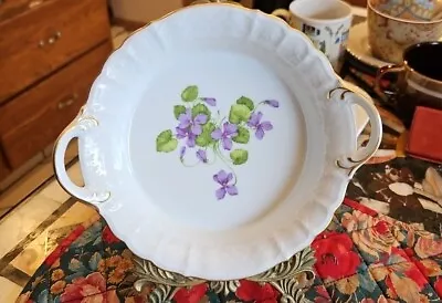 Buy Kaiser Bavaria Violet Flower Dish Plate Bowl Viola Gold Rim Germany Ceramic VTG • 43.39£