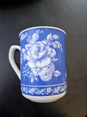 Buy Queen's Albertine Blue White Floral Fine Bone China Coffee Cup Mug • 11£