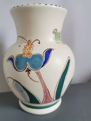 Buy Honiton Devon  Pottery Art Deco Vase Ashton Shape Hand Painted Floral Decoration • 12.50£