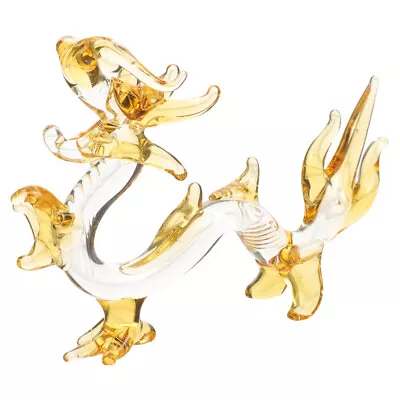 Buy  White Crystal Dragon Ornaments Office Prosperity Statue Hand Blown Glass • 9.65£