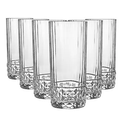 Buy 6x America '20s Highball Glasses Vintage Art Deco Cocktail Tumblers 490ml • 25£