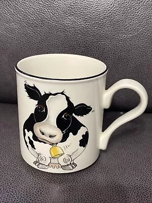 Buy Vintage Arthur Wood White Black Cow Back & Front Mug Cup Ceramic Made In England • 5.75£