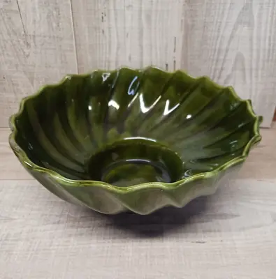 Buy LANG OF CALIFORNIA Pottery Green Drip Swirl Vase Flower Pot Bowl 9.5  Diameter • 31.73£