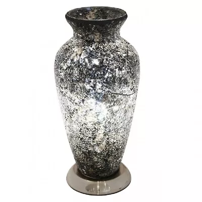 Buy Black Crackle Mosaic Glass Vintage Table Lamp • 58.99£