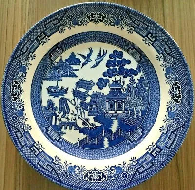Buy Vintage Collectable Dinner Plate By Churchill - Willow Pattern • 5£