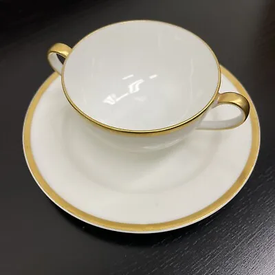 Buy Antique Elegant Porcelain Limoges Haviland France Cup Saucer White Gold • 17.26£