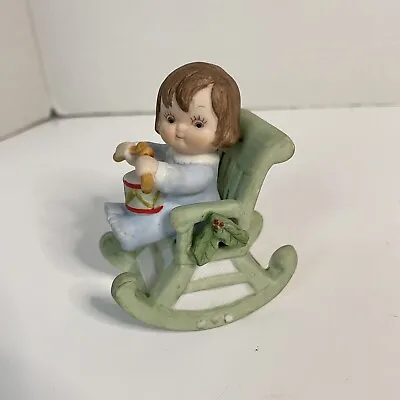 Buy VTG Global Art Dolly Dingle Ceramic Figure Child In Rocking Chair 1986 • 17.26£