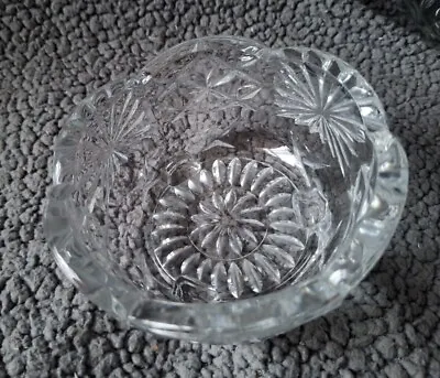 Buy Vintage Art Deco Pressed Glass Sugar/Sweet/Bonbons 3-footed Scalloped Bowl • 9.99£