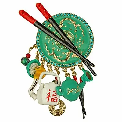 Buy Ritzy Couture  Chinese Takeout  To Go Style Multi Charm Pin/Pendant (Goldtone) • 108.37£