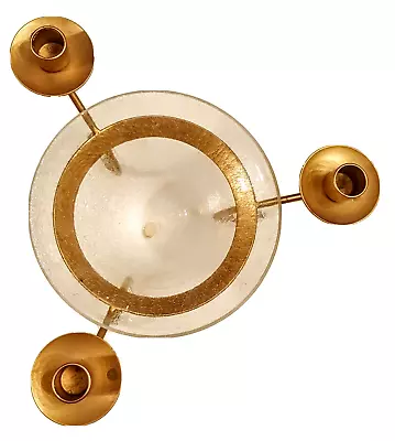 Buy Taper Candle Holder Vase Floral Arrangement Centerpiece Matte Gold Crackle Glass • 15.10£