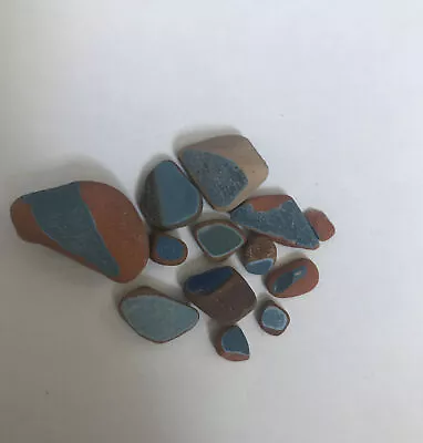 Buy Genuine Cornish Sea Pottery Beach Pottery Terracotta Mosaic Craft Blue • 12.99£