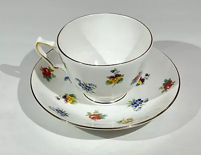 Buy Crown Staffordshire Fine Bone China Floral Teacup Saucer Set England Pansy Roses • 20.87£