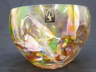 Buy Langham Glass Norfolk Splatter Swirl Glass Bowl #D3 • 19.99£