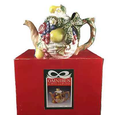 Buy Fitz And Floyd Renaissance Della Robbia Lidded Teapot 50 Oz. Basket Weave 1997 • 23.62£