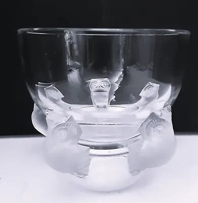 Buy LALIQUE France Crystal HIBOUX Bowl With Five Owls - 5-1/4  X 5-1/4  • 259.40£
