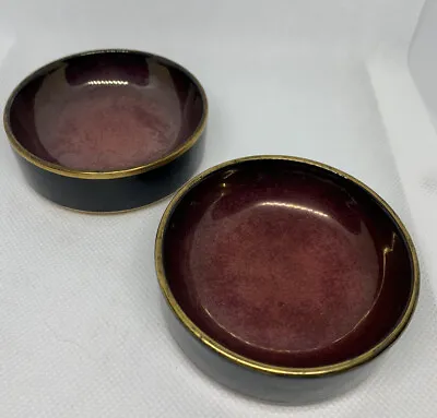 Buy Carlton Ware  Rouge Royale  Dishes With Gilded Edges Two Stackable Ashtrays • 12.51£