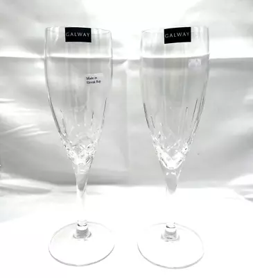 Buy Champagne Stemware Flute Crystal Glass Set Of 2 Diamond Cut New In Box • 50.44£
