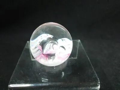 Buy Vintage Pink White & Clear Swirl & Controlled Bubble Glass Paperweight Small  • 7.95£