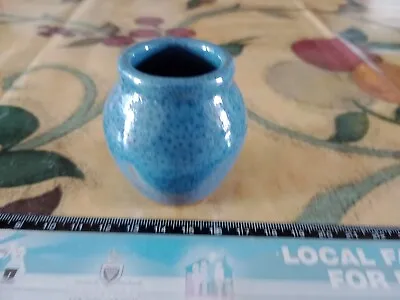 Buy Vintage Lake's Of Truro Pottery, Cornwall. Speckle Blue Cute Pot. 5.5cm Tall. • 6£