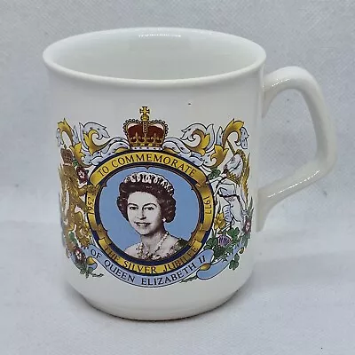 Buy Queen Elizabeth Silver Jubilee 1977 Pottery Mug 3 1/2  Tall Made In England • 9.99£