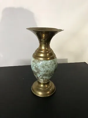 Buy Vintage Delftware Brass And Ceramic Bud Vase • 15£