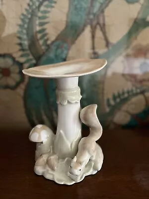 Buy Rare Vintage PORCEVAL Valencia Porcelain Woodland Mushroom Squirrel Vase • 25£