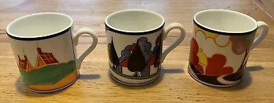 Buy CLARICE CLIFF  By WEDGWOOD - 3 Cups: ‘May Avenue’. ‘Secrets’. ‘Autumn’. • 12.50£