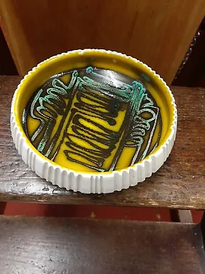 Buy Retro 1960s Poole Pottery Delphis Dish Bowl No 87 Yellow Green Abstrac Signed • 25£