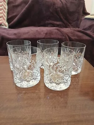 Buy 5 X Lovely Quality Cut Crystal Whiskey Tumbler  -  Ex Cond • 24.99£