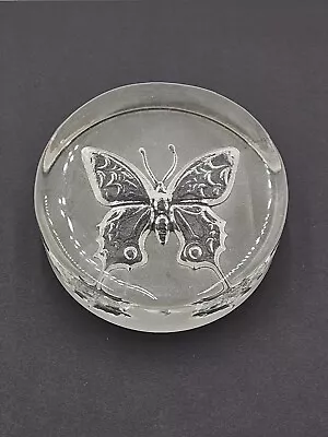 Buy Vintage Crystal Butterfly Paperweight Round Reversed 3.75  European  • 16.13£