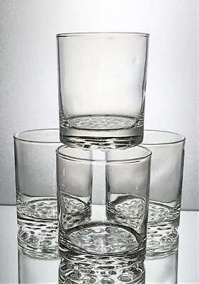 Buy Four  Bubble Embossed Base Lead Crystal Glass Whisky Tumblers -9 Cm • 7.50£