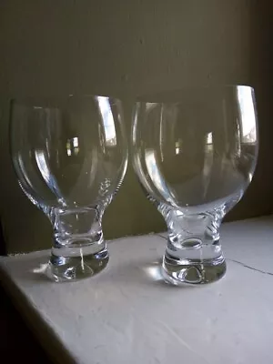 Buy Pair Of Dimple Goblets By Dartington Crystal  1 St Quality Signed £20 • 20£