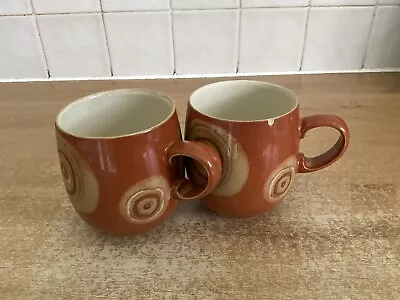 Buy Denby Fire Chilli Swirls - 2 X Tea / Coffee Mugs - Chipped • 10£
