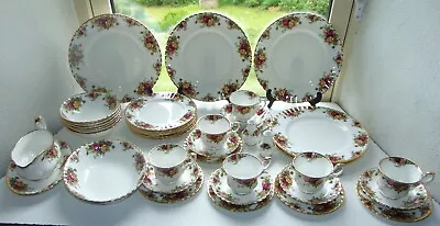 Buy Royal Albert Old Country Roses 40 PC Dinner Service Plates Bowls Cups Gravy Salt • 195£