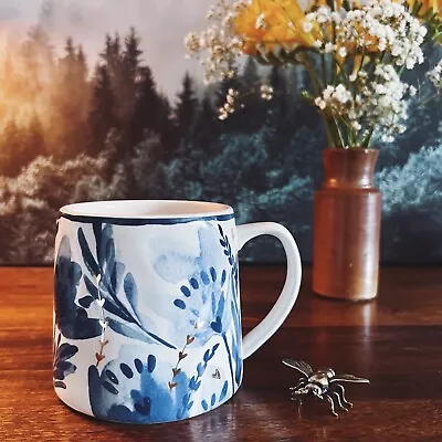 Buy Portobello By Inspire Mug Stoneware Coffee Cup Blue And Gold Design • 15.95£