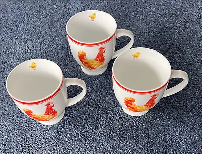 Buy Set Of 3 Laura Ashley Chicken Mugs  Red And Yellow • 18£