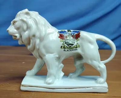 Buy Crested Ware China Blackpool Lion Figurine  Made In Germany (UB2) • 9.99£