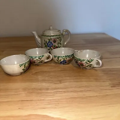 Buy Japanese Tea Set Antique White Floral Design Made In Japan China Miniature Gold • 26.60£