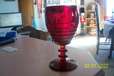 Buy Ruby Red 10 Oz Goblet With Concentric Rings-Bryce Bros.? • 4.83£