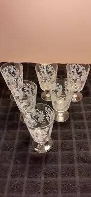 Buy Rare Vintage 1950s MCM Chance Glass Calypto Glasses 6 Designed By Michael Harris • 59.99£