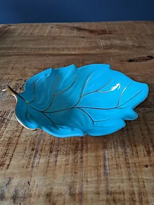 Buy Vintage Carlton Ware Turquoise And Gold Leaf Dish • 10£