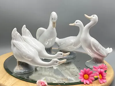 Buy Vintage Porcelain Lladro Five Swans Figurines Ornaments • 209£