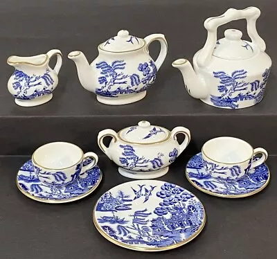 Buy Coalport Blue Willow Miniature Tea Set. Bone China Miniatures • 38.50£