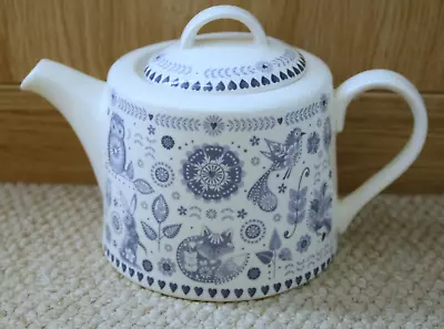 Buy Teapot Queens Penzance Caravan Trails Blue & White Wildlife Design Fine China • 20.95£