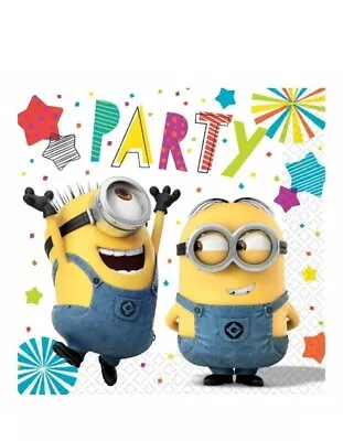 Buy Despicable Me Minions Birthday Party Paper Napkins 16pk • 4.50£